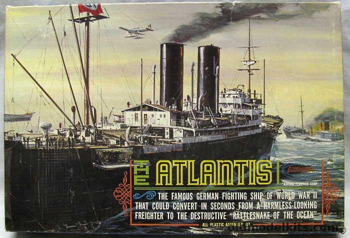 Aurora 1/456 German Raider Atlantis - 'The Rattlesnake of the Ocean', 710 plastic model kit